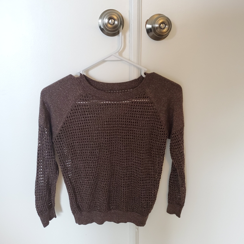 Lightweight Open Knit Sweater Top Small